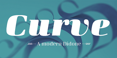Card displaying Curve typeface in various styles