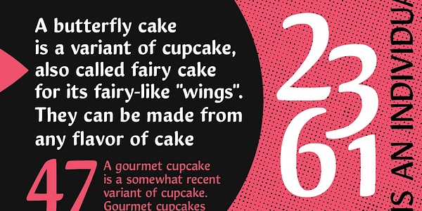 Card displaying Muffin typeface in various styles