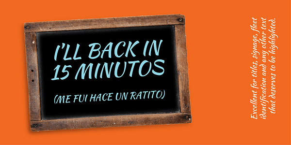 Card displaying Kaushan Script typeface in various styles