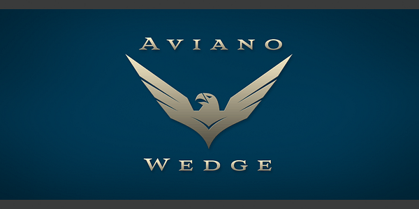 Card displaying Aviano Wedge typeface in various styles