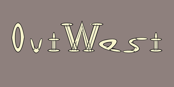 Card displaying Outwest typeface in various styles