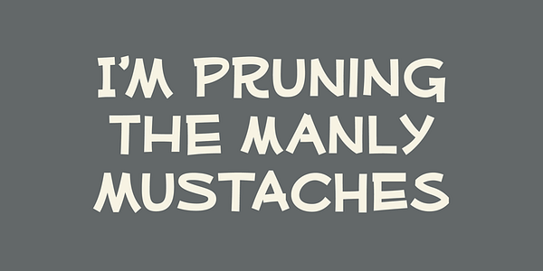 Carte présentant la police de caractères Mufferaw dans différents styles