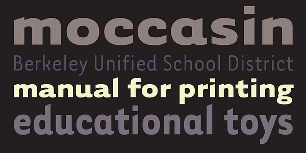 Card displaying Tarzana typeface in various styles