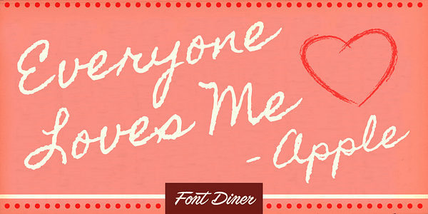 Card displaying Homemade Apple Pro typeface in various styles