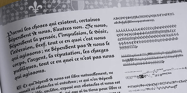 Card displaying Givry typeface in various styles