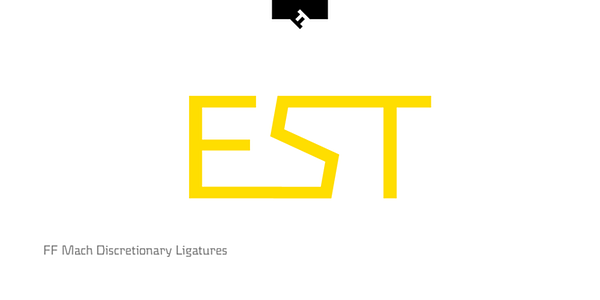 Card displaying FF Mach typeface in various styles