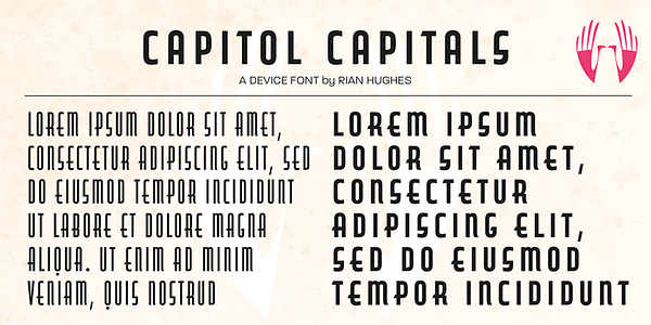 Card displaying Capitol typeface in various styles