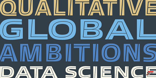 Card displaying Allumi Inline typeface in various styles