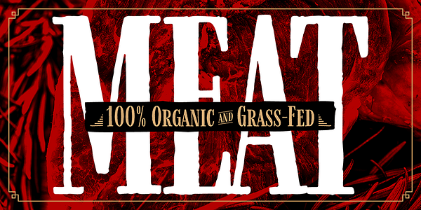 Card displaying Farmhand typeface in various styles