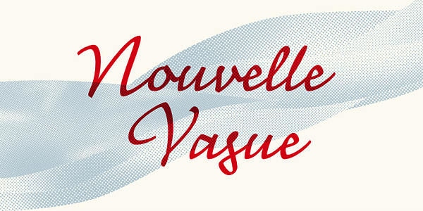 Card displaying Nouvelle Vague typeface in various styles
