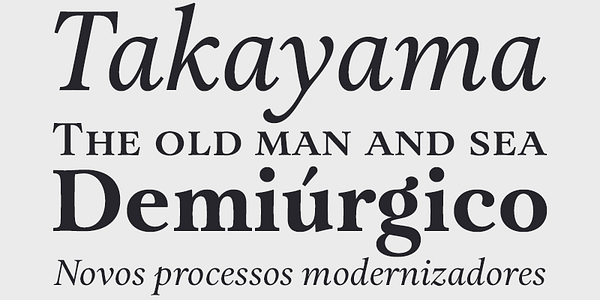 Card displaying Aria Text typeface in various styles