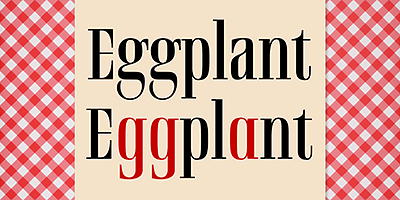 Card displaying Rigatoni typeface in various styles