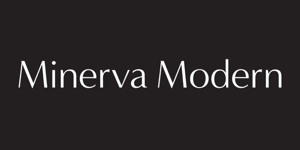 Card displaying Minerva Modern typeface in various styles