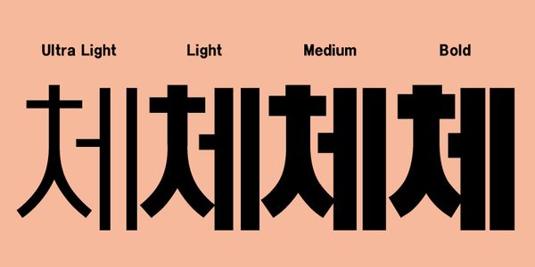 Card displaying Yoon A Meolijeongche typeface in various styles