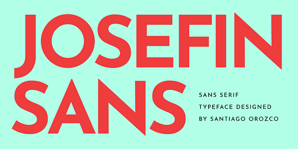 Card displaying Josefin Sans typeface in various styles
