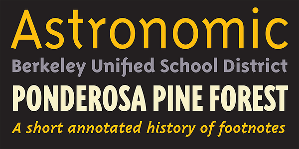 Card displaying Triplex Sans typeface in various styles