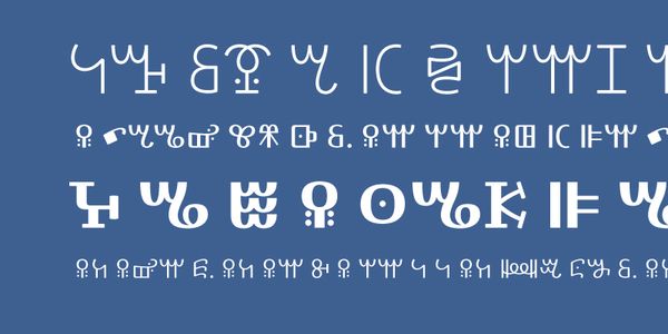 Card displaying Kigelia Vai typeface in various styles