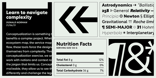 Card displaying Rustica typeface in various styles