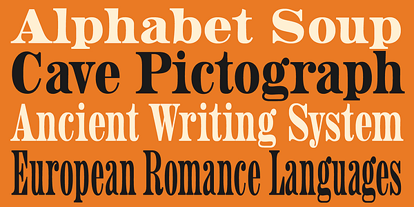 Card displaying HWT Aetna typeface in various styles