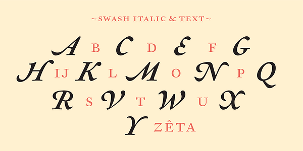 Card displaying MVB Sirenne typeface in various styles