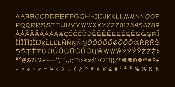 Carte présentant la police de caractères Mufferaw dans différents styles