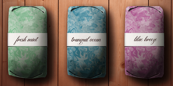 Card displaying DomLovesMary typeface in various styles