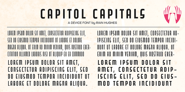 Card displaying Capitol typeface in various styles