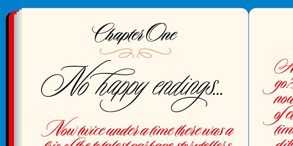 Card displaying Duende typeface in various styles