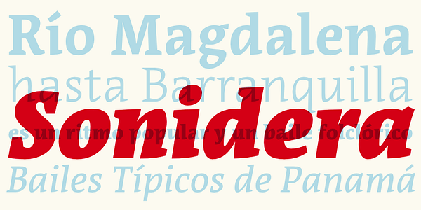 Card displaying Acuta typeface in various styles