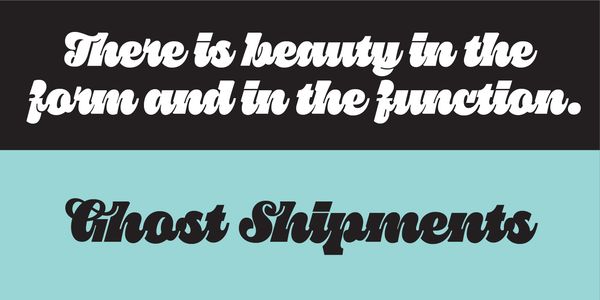 Card displaying Pika Ultra Script typeface in various styles