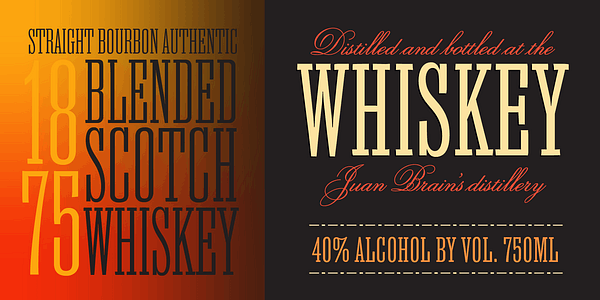 Card displaying MVB Peccadillo typeface in various styles