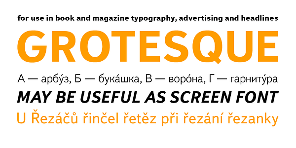Card displaying Textbook New typeface in various styles