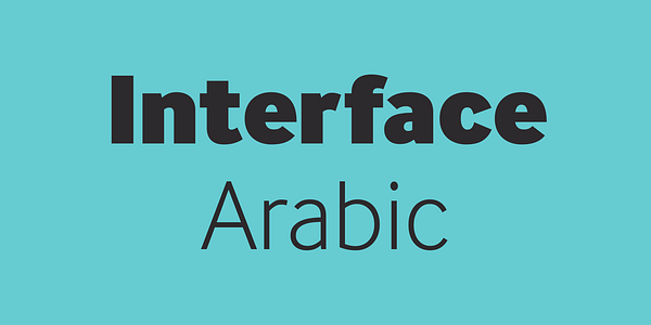 Card displaying InterFace Arabic typeface in various styles