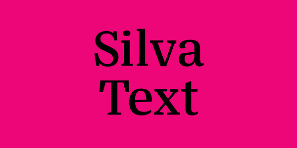 Card displaying Silva Text typeface in various styles