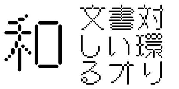 Card displaying AB Koki Maru typeface in various styles