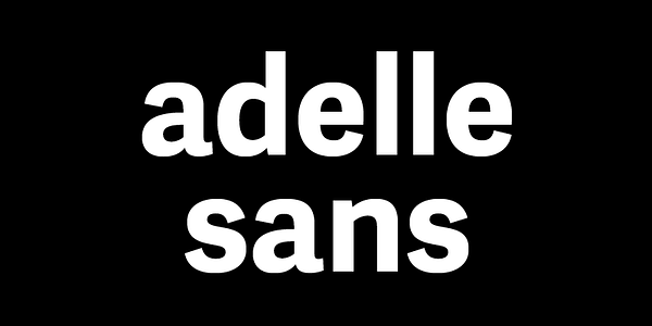 Card displaying Adelle Sans typeface in various styles