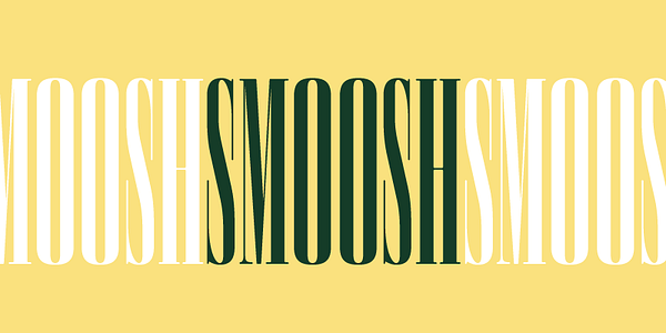 Card displaying Smoosh typeface in various styles