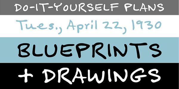 Card displaying Felt Tip Senior typeface in various styles