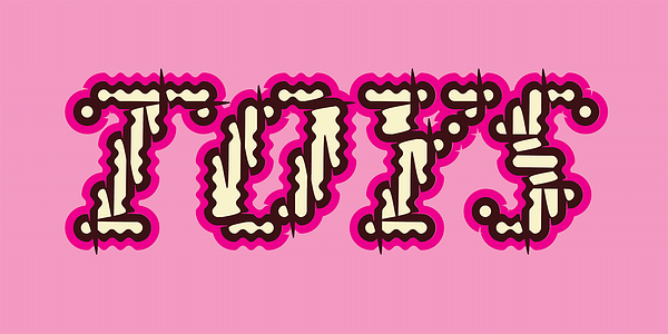 Card displaying Narly typeface in various styles