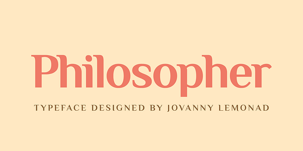 Card displaying Philosopher typeface in various styles