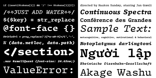 Card displaying Array typeface in various styles