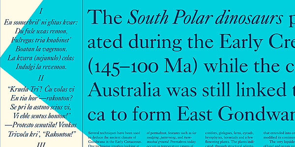 Card displaying King's Caslon typeface in various styles