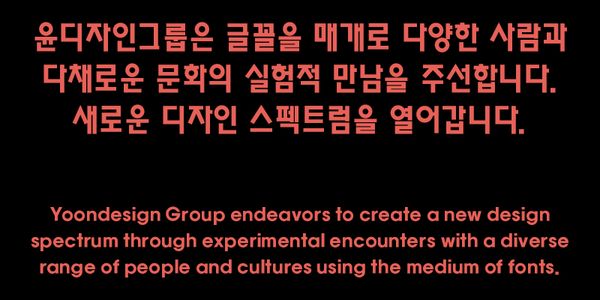 Card displaying Yoon A Yoonche typeface in various styles