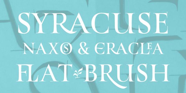 Card displaying Turquoise typeface in various styles