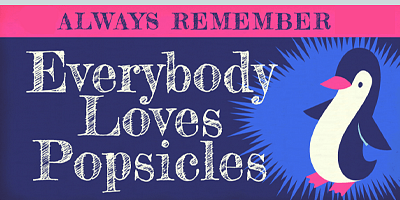 Card displaying Fredericka the Greatest typeface in various styles