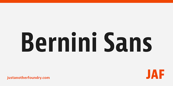 Card displaying JAF Bernini Sans typeface in various styles