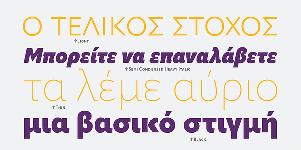Card displaying Apparat Extra Condensed typeface in various styles