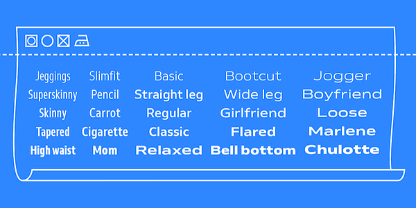 Card displaying Venn typeface in various styles