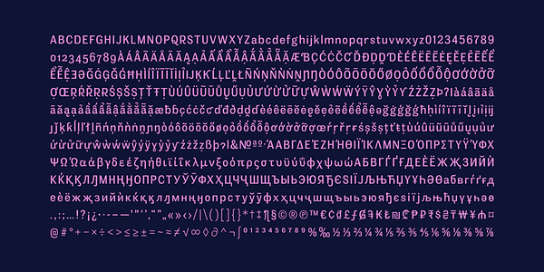 Carte présentant la police de caractères Meloche dans différents styles