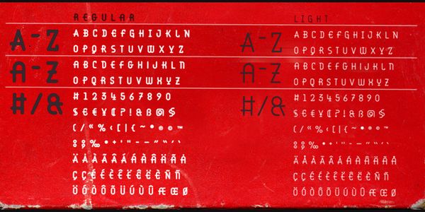 Card displaying BD Viewmaster typeface in various styles